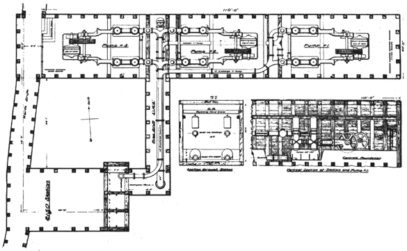 FIG. 6. ELECTRICAL MINE EQUIPMENT OF THE C. & C. SHAFT AT VIRGINIA CITY, NEV. � PUMPING STATION ON THE 2,150-FOOT LEVEL.