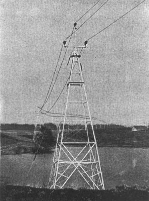 TRANSMISSION LINE FROM TAYLORS FALLS, WIS., CROSSING LEEDHOLM LAKE.