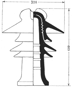FIG 6. INSULATOR FOR 60,000-VOLT LINE.