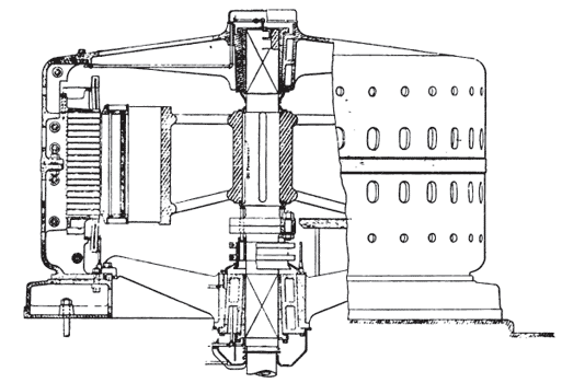 FIG. 3.�CROSS-SECTION OF ONE OF THE GENERATORS BUILT BY THE GENERAL ELECTRIC COMPANY OF SCHENECTAUY, N. Y.