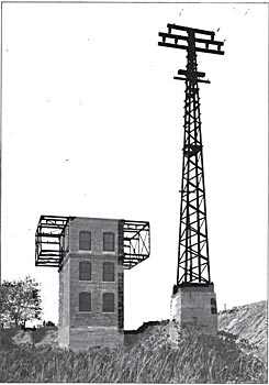 FIG. 2. � AN ARRESTER HOUSE AT DUNTON.  WHENEVER THE UNDERGROUND CABLE IS JOINED TO THE OVERHEAD SYSTEM, LIGHTNING ARRESTERS AND CHOKE COILS ARE INSTALLED IN SUITABLE HOUSES.