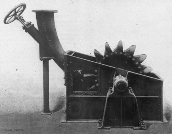 FIG. 8.�NOZZLE AND WATER WHEEL FOR EXCITER.