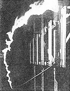 OPENING A 30,000-VOLT CIRCUIT-BREAKER CARRYING LINE-CHARGING CURRENT ONLY.