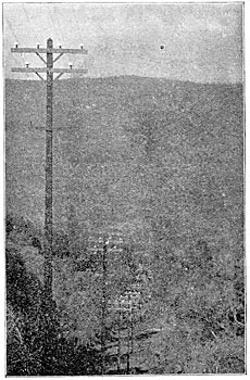 VIEW OF PIPE LINE AND POLE LINE.