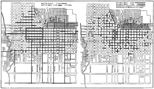 FIGS. 4 AND 5. -DISTRIBUTION SYSTEM, SALT LAKE CITY.