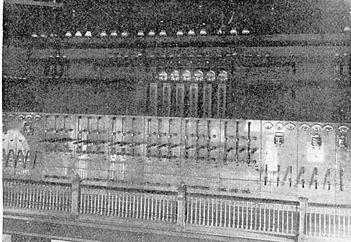 FIG. 6. - HIGH-TENSION SWITCHBOARD, OGDEN.