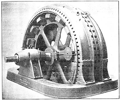 ONE OF THE 2000-KILOWATT STANLEY GENERATORS IN THE COLGATE POWER HOUSE.