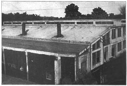 Fig. 28. Reinforced Concrete Factory � Exterior View, showing temporary end, as arranged for coal storage.