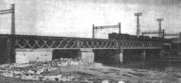 Cos Cob Bridge, Showing the Tall Towers for Carrying the 11,000-Volt Transmission Lines Over the Rolling Lift Bridge.