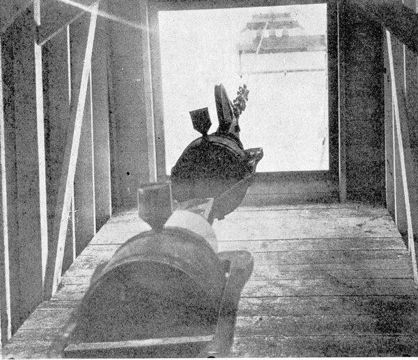 FIG. 11.�INTERIOR OF ANCHOR HOUSE SHOWING STRAIN INSULATOR ATTACHED TO CABLE.