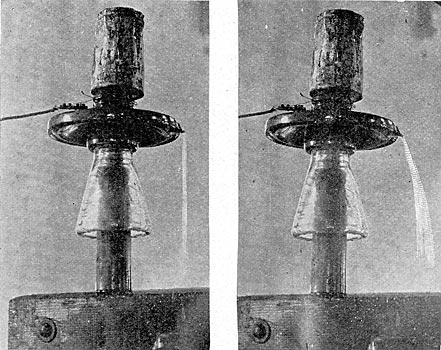 AT NO VOLTAGE (left)/AT 40,000 VOLTS (right)
