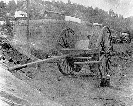 CABLE IS PAID OUT FROM A SPECIAL TWO-WHEEL REEL CART.