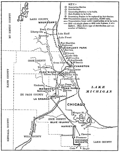 FIG. 1. � MAP OF NORTH SHORE ELECTRIC COMPANY