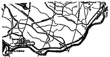FIG. I �ROUTE OF THREE-PHASE ELECTRIC LINE.