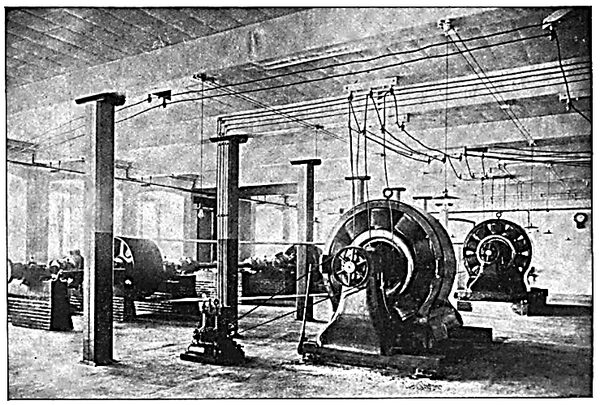 FIG. 7.�GENERATOR ROOM, BALTIC MILLS�TAFTVILLE TRANSMISSION PLANT.