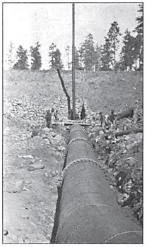 FIG. 10. � A PART OF THE FOREBAY DAM, SHOWING THE STANDPIPE.