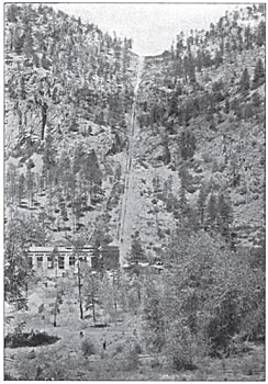 FIG. 5. � THE POWER HOUSE AND PART OF THE PIPE LINE.