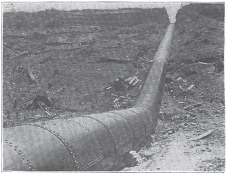 PIPE LINE AT CUT THROUGH HILL.