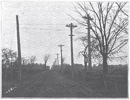 POLE LINE LOOKING TOWARDS HAMILTON.