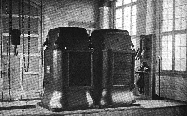 GENERAL ELECTRIC STEP-UP STATIC TRANSFORMERS IN NIAGARA POWER HOUSE.