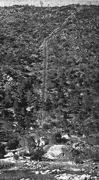 PIPE LINE DESCENDING HILL TO POWER HOUSE.