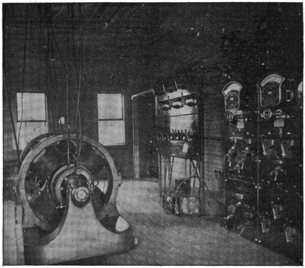 THREE-PHASE ROTARY TRANSFORMER AND SWITCHBOARD IN SUBSTATION.
