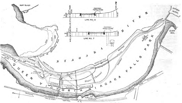 PLAN FOR ONE POWER HOUSE AND ONE CANAL.