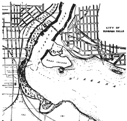 MAP SHOWING LOCATION OF POWER HOUSES ON AMERICAN AND CANADIAN SIDES.