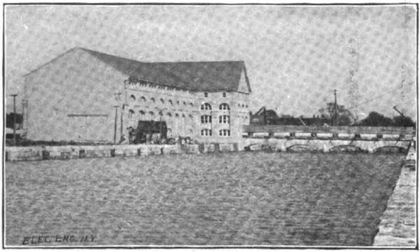 VIEW OF NIAGARA POWER HOUSE FROM CANAL.