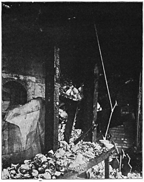 INTERIOR AFTER THE FIRE. (Taken especially for the Glass and Pottery World)