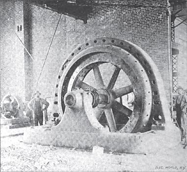 ONE OF THE 750 KW 4400-VOLT DYNAMOS.