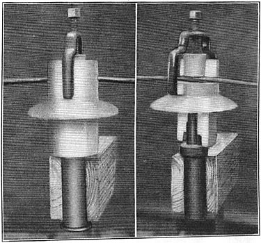 FIGS. 1 AND 2. � INSULATOR OF NEW DESIGN.