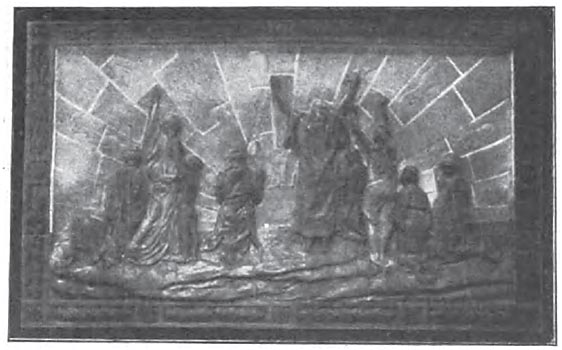 A SPLENDID PANEL IN HARTFORD FAIENCE.