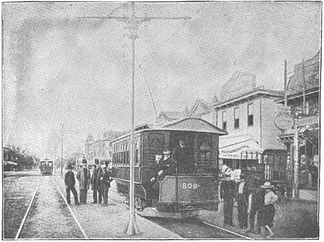 FIG. 4. � Sprague Electric Railway System.  Single Iron Pole Line, Atlantic City, N. J.