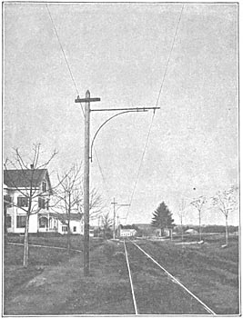 FIG. 5. � Sprague Electric Railway System.  Bracket Trolley Wire Suspension, Brockton, Mass.
