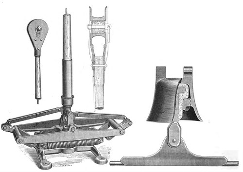 FIGS. 1 AND 2. � THE EMMET TROLLEY ARM AND TROLLEY WIRE INSULATOR.