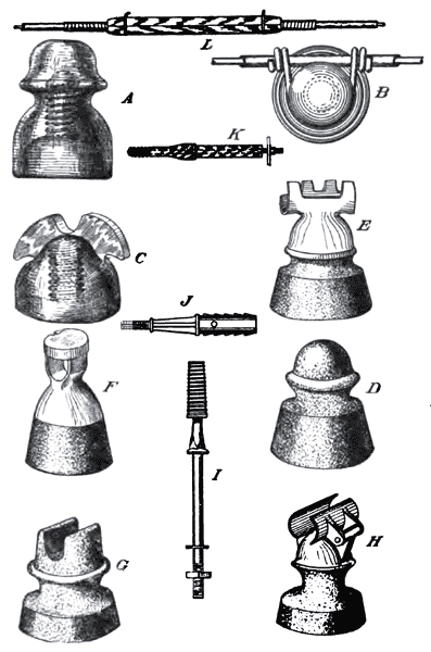 FORMS OF FEEDER INSULATORS.