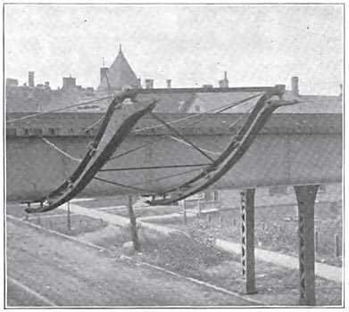 FIG. 1. � OVERHEAD WIRE BRACKET FOR SURFACE LINES ON ELEVATED RAILWAY STRUCTURE