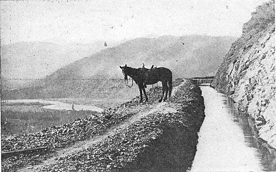 FIG. 2 .�DITCH THROUGH WHICH WATER IS DIVERTED TO THE HYDRAULIC TURBINES.