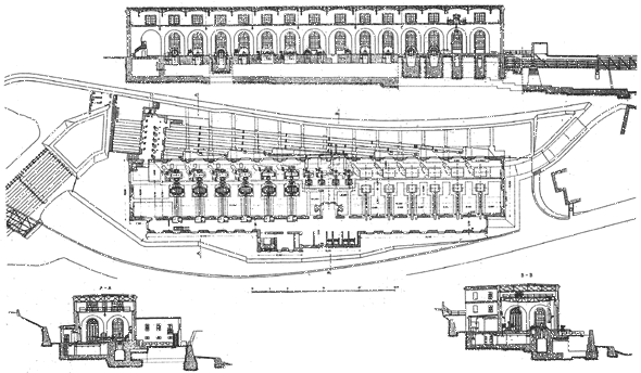 FIG. 2.�GENERAL LAYOUT OF POWER PLANT,, BRUSIO, SWITZERLAND.