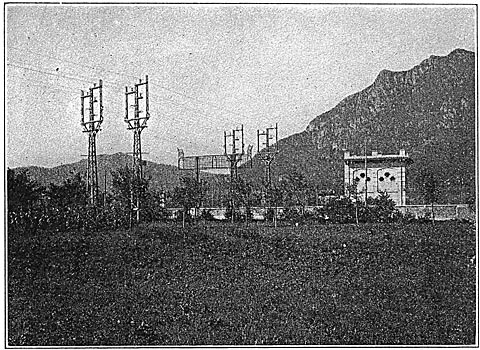FIG. 17.�STREET AND TELEPHONE CROSSING NEAR LECCO. ALSO SECTION SWITCH HOUSE.