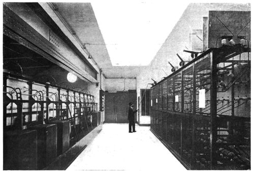 FIG. 6. � VIEW AT REAR OF SWITCHBOARD, SHOWING THE HIGH-TENSION SECTION OF BOARD.
