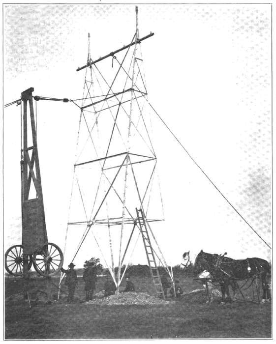 TOWER JUST UP, NIAGARA FALLS AND TORONTO TRANSMISSION LINE.