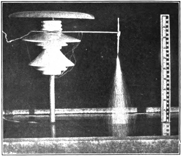 FIG. 4 � SEMENZA PATENT INSULATOR UNDER 122,000-VOLT TEST.