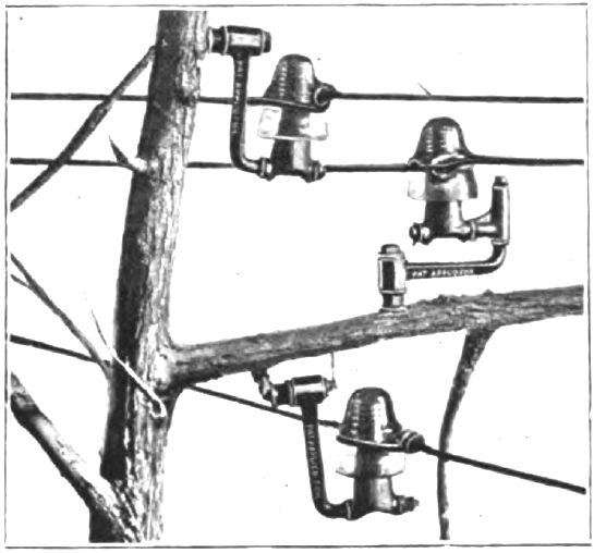Dunton tree insulator equipped with universal bearings.  Manufactured by Dunton & Field, Cambridge, Mass.