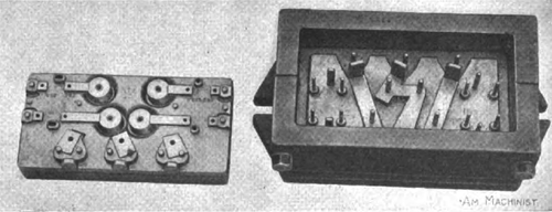 FIG. 10. DIES FOR A THREE-WAY BRANCH CUTOUT