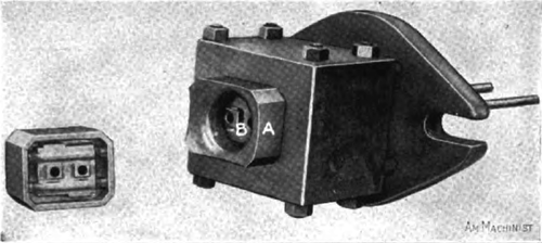 FIG. 5. DIES WITH THE EJECTOR BLOCKS FORCED OUT
