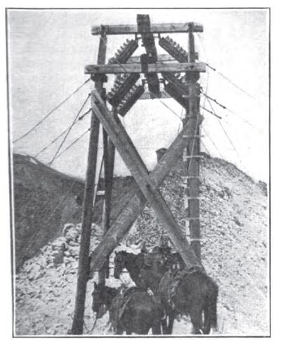 Fig. 12 � 10,000-Volt Transmission Tower at Camp Bird Divide.