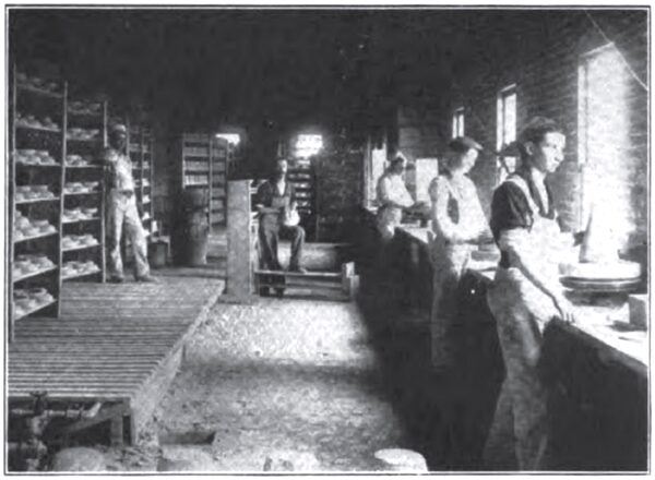 MAKING AND FINISHING INSULATORS.