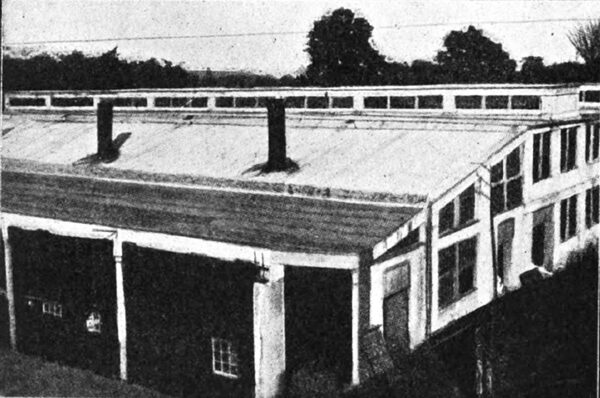 REINFORCED CONCRETE FACTORY�EXTERIOR VIEW, SHOWING TEMPORARY END, AS ARRANGED FOR COAL STORAGE.